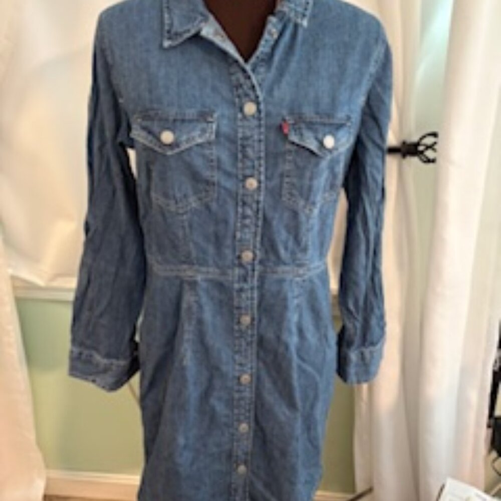 Levis denim long sleeve dress size m